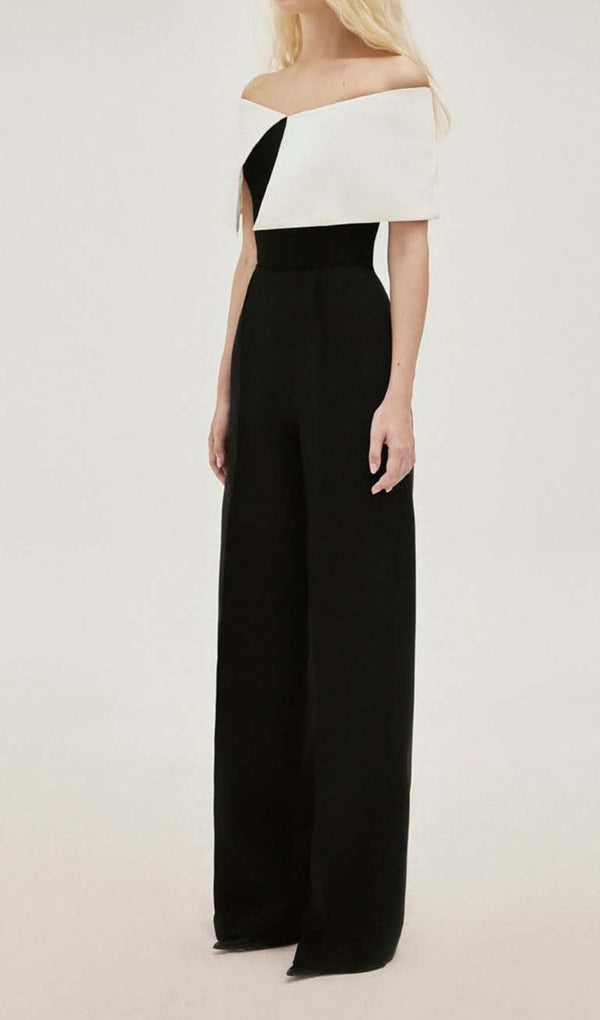 COTTON OFF-SHOULDER JUMPSUIT IN BLACK DRESS STYLE OF CB 