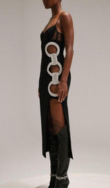 SPLIT MIDI DRESS IN BLACK Dresses styleofcb 