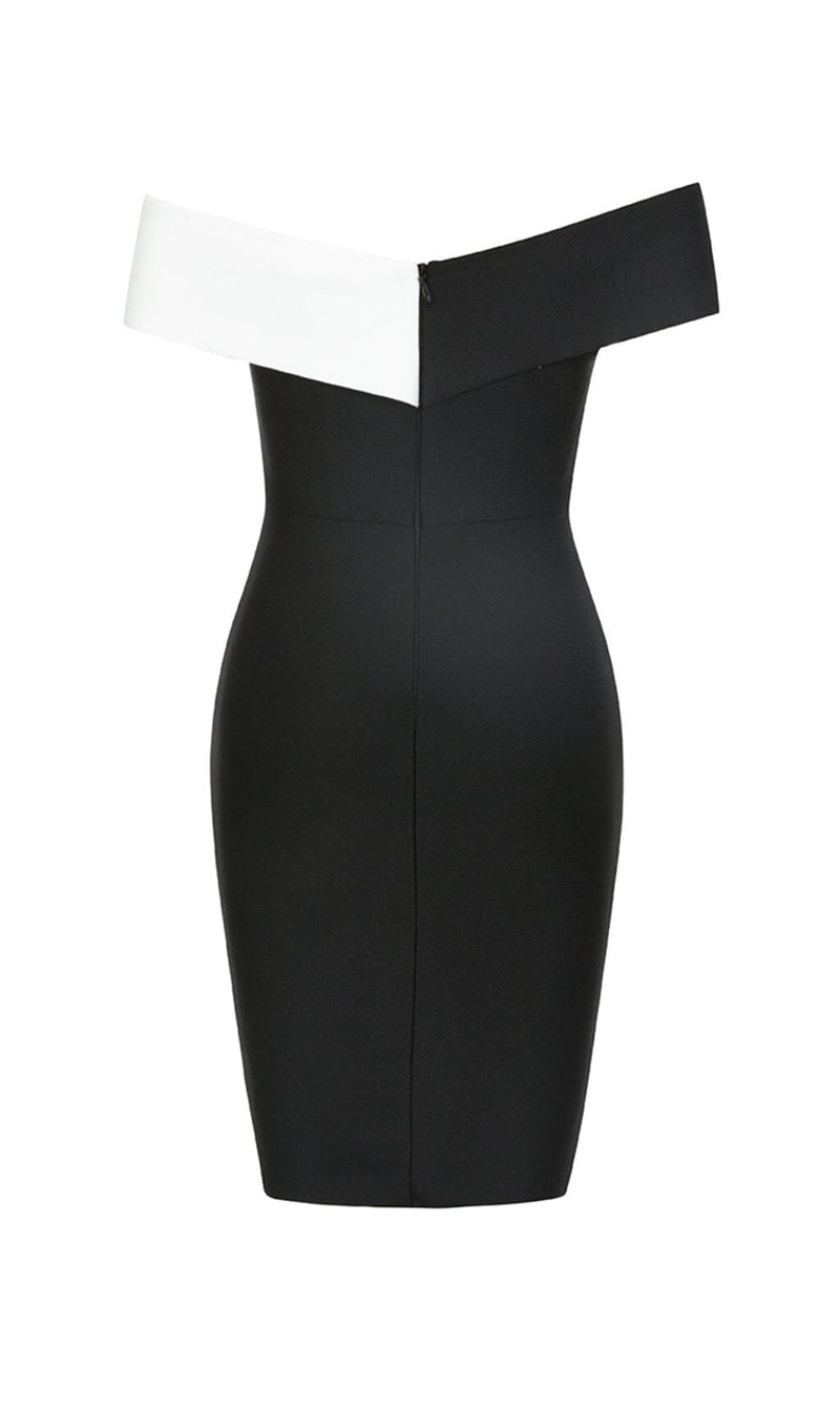 ASYMMETRIC RIB COLOURBLOCK MINI DRESS styleofcb 