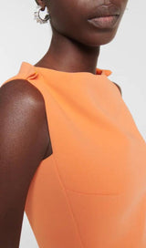 RUFFLED ASYMMETRIC HIGH-LOW DRESS IN ORANGE DRESS styleofcb 