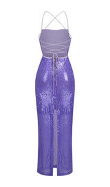 SEQUIN BACKLESS MAXI DRESS IN PURPLE styleofcb 