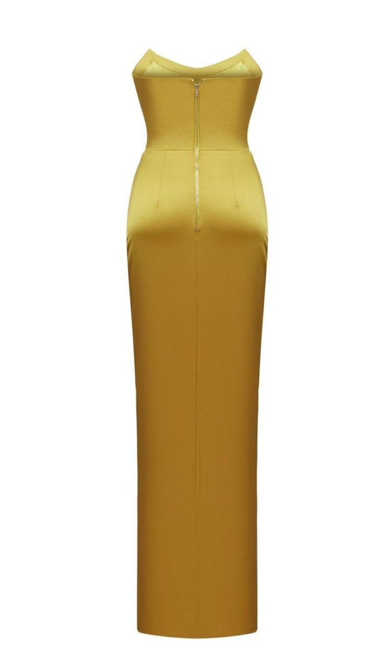 STRAPLESS CORSET MAXI DRESS IN YELLOW Dresses styleofcb 