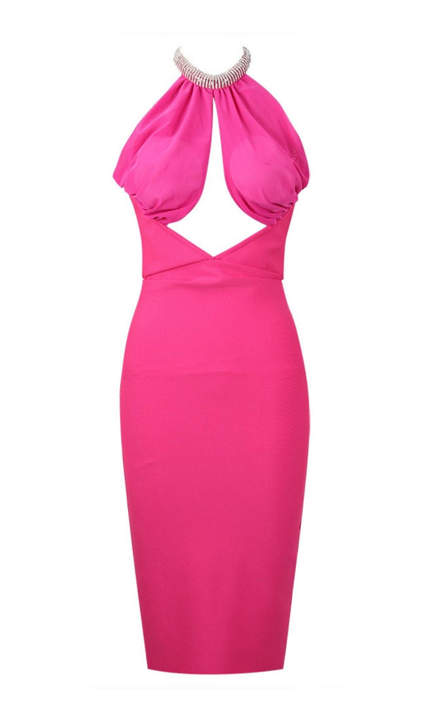 HALTER CUT OUT MIDI DRESS Dresses styleofcb XS PINK 