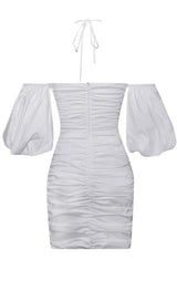 BUBBLE SLEEVE MINI DRESS IN WHITE Dresses styleofcb 