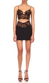 BLACK LACE STRAPPY TWO PIECES Suits styleofcb 