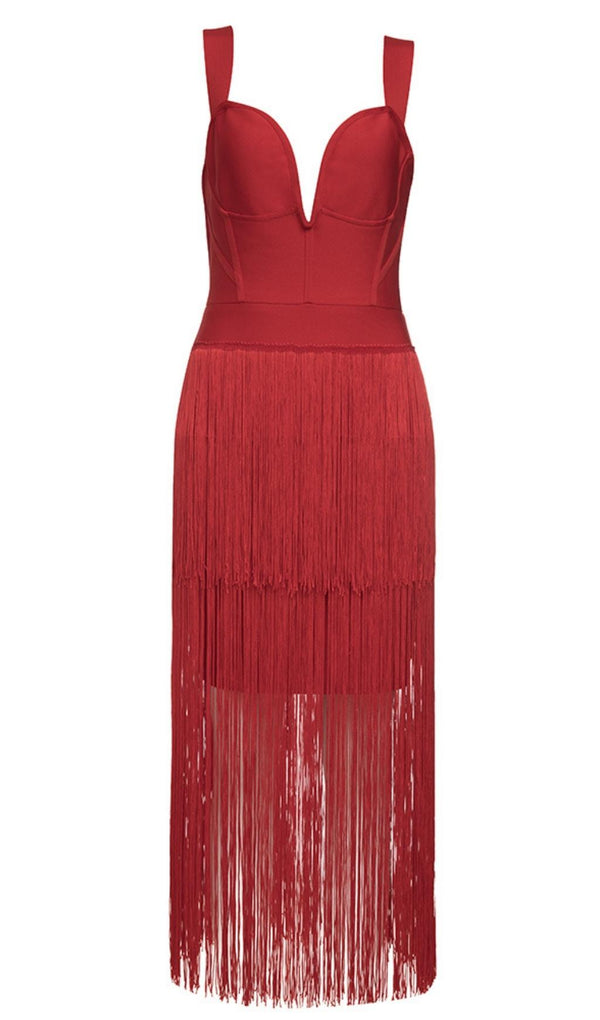 TASSEL MAXI DRESS IN RED Dresses styleofcb 