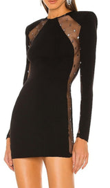 LACE PATCHWORK SEXY DRESS IN BLACK styleofcb 