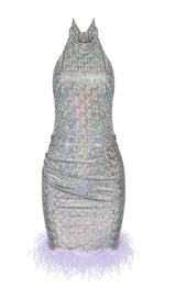 SEQUIN BACKLESS MINI DRESS IN SILVER Dresses styleofcb 
