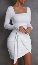 SQUARE NECK BODYCON MINI DRESS IN WHITE Dresses styleofcb 