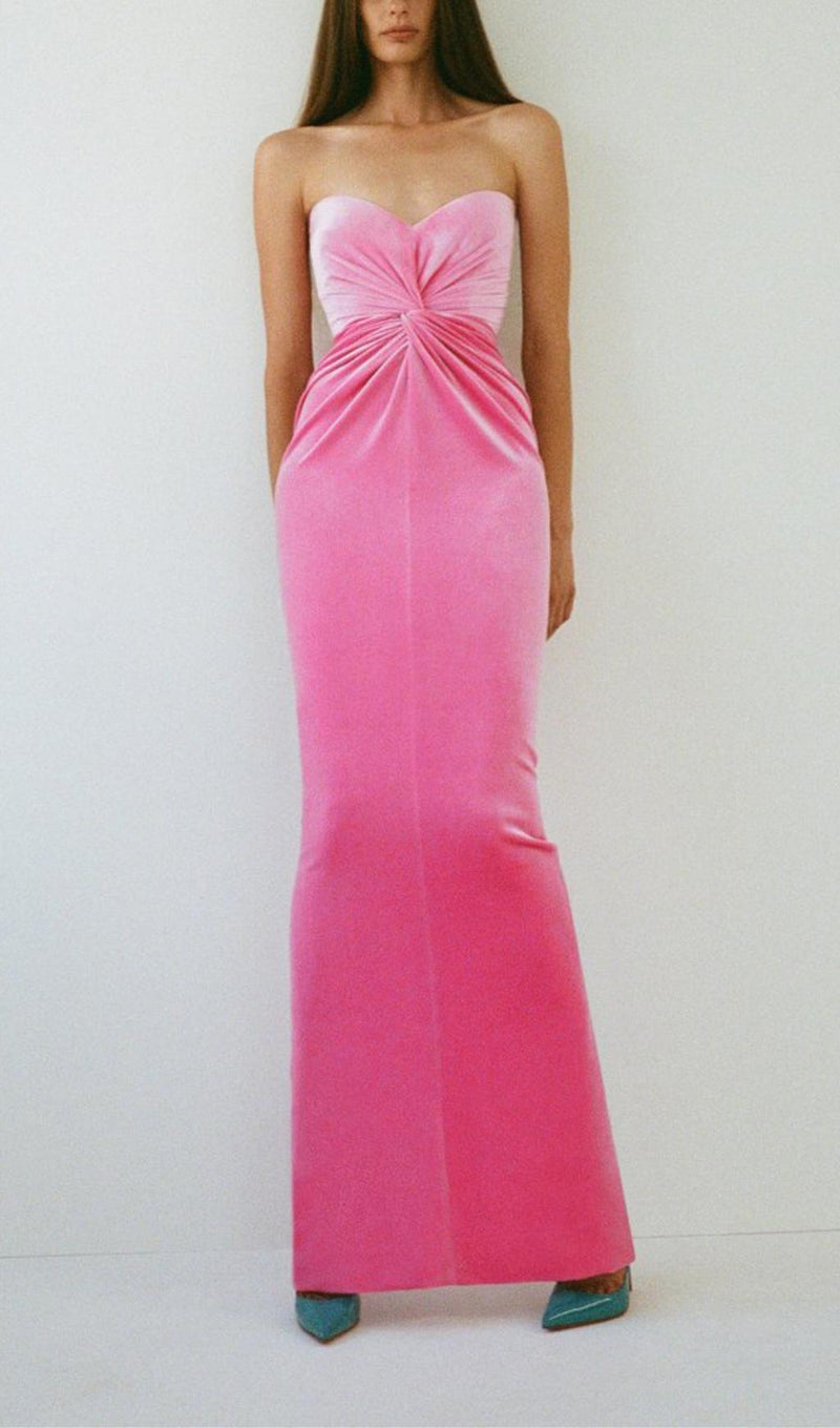 STRAPLESS MAXI DRESSES IN PINK DRESSES styleofcb 