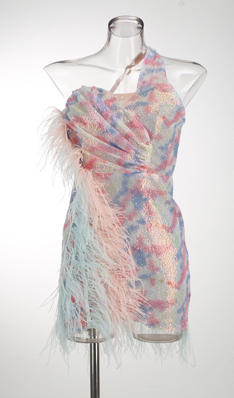 Feather Sequin Mini Dress styleofcb 