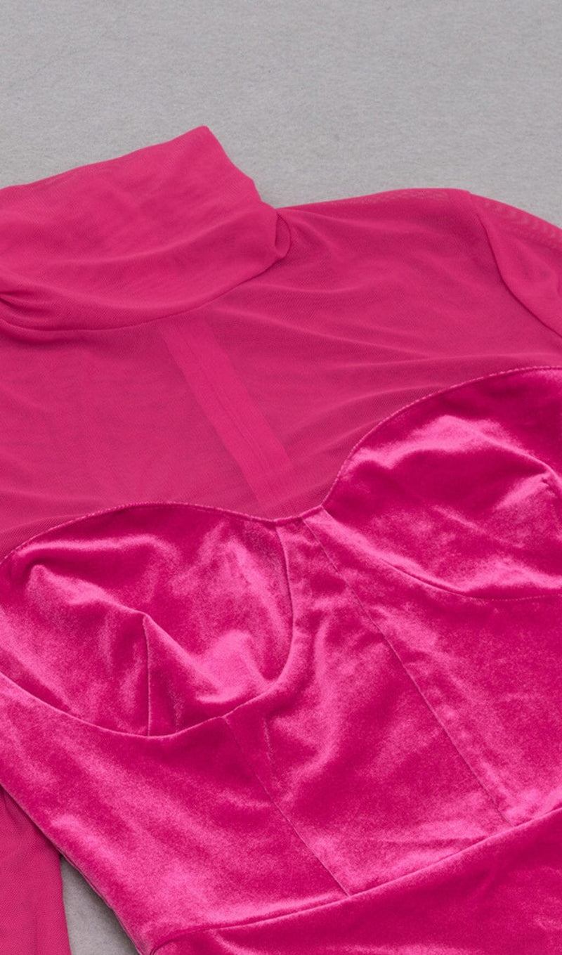 LONG SLEEVED SHEATH DRESS IN ROSE RED DRESSES styleofcb 