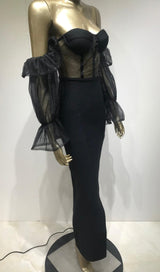 STRAPLESS MAXI DRESS IN BLACK Dresses styleofcb 