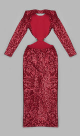 SEQUIN CUTOUT BACKLESS MAXI DRESS IN RED DREESES styleofcb 