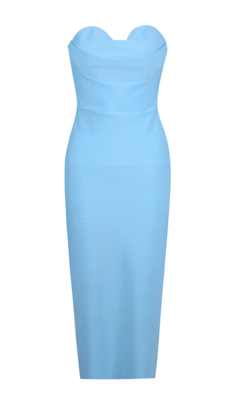 STRAPLESS BANDAGE DRESS Dresses styleofcb XS BLUE 