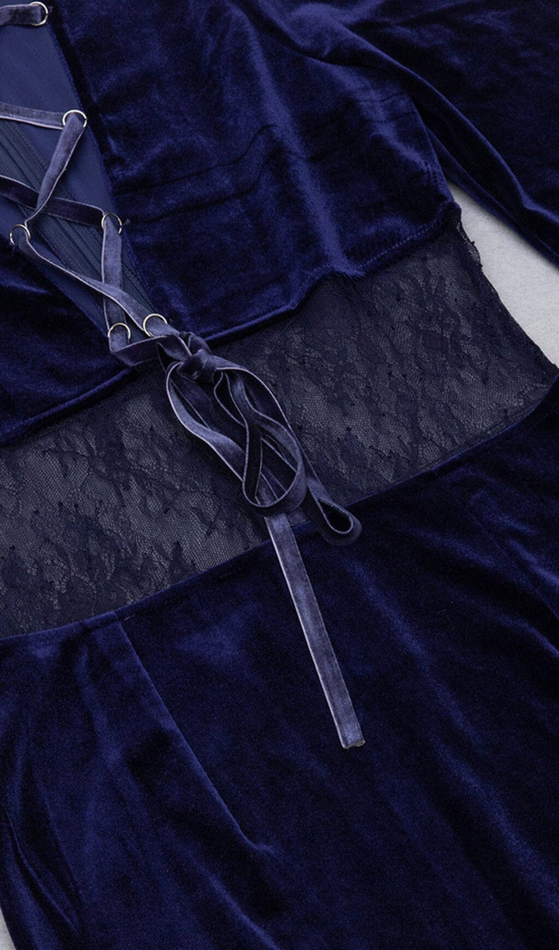 LONG SLEEVE LACE BANDAGE DRESS IN NAVY BLUE Dresses styleofcb 