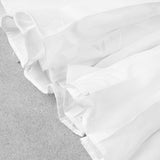 BANDAGE HALTER IRREGULAR MAXI DRESS IN WHITE styleofcb 