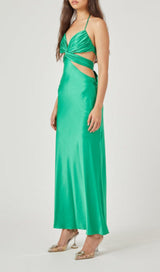 BUTTERFLY CUT OUT MAXI SLIP DRESS IN GREEN styleofcb 