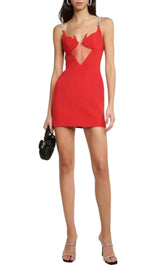 MESH BANDAGE MINI DRESS IN RED Dresses styleofcb 