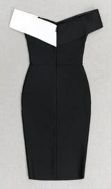 ASYMMETRIC RIB COLOURBLOCK MINI DRESS styleofcb 