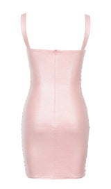 EYELET LACE UP BODYCON DRESS IN PINK DRESS styleofcb 