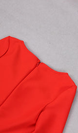 BANDAGE LONG SLEEVE MIDI DRESS IN RED Dresses styleofcb 
