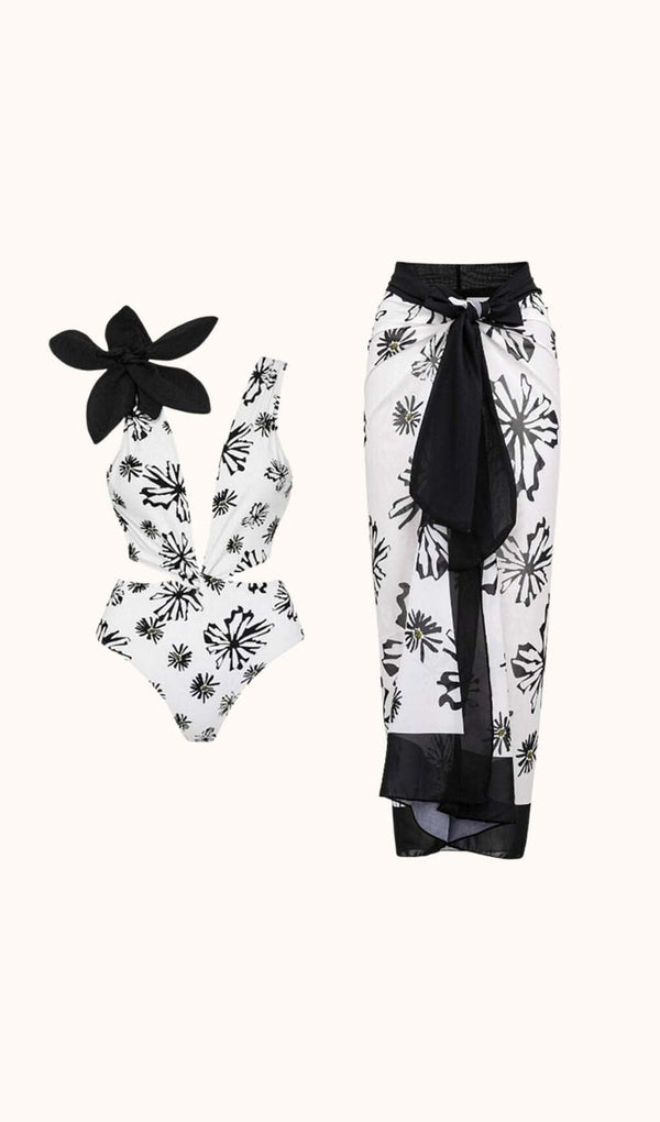 Aurea Flower Cutout Swimwear Two Piece Set Swimwear styleofcb 
