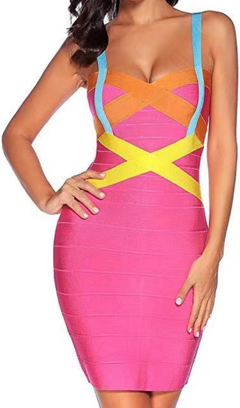 BANDAGE MIDI DRESS IN PINK Dresses styleofcb 