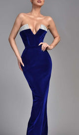 BANDEAU OFF SHOULDER MAXI DRESS IN ROYAL BLUE DRESS STYLE OF CB 