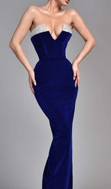 BANDEAU OFF SHOULDER MAXI DRESS IN ROYAL BLUE DRESS STYLE OF CB 