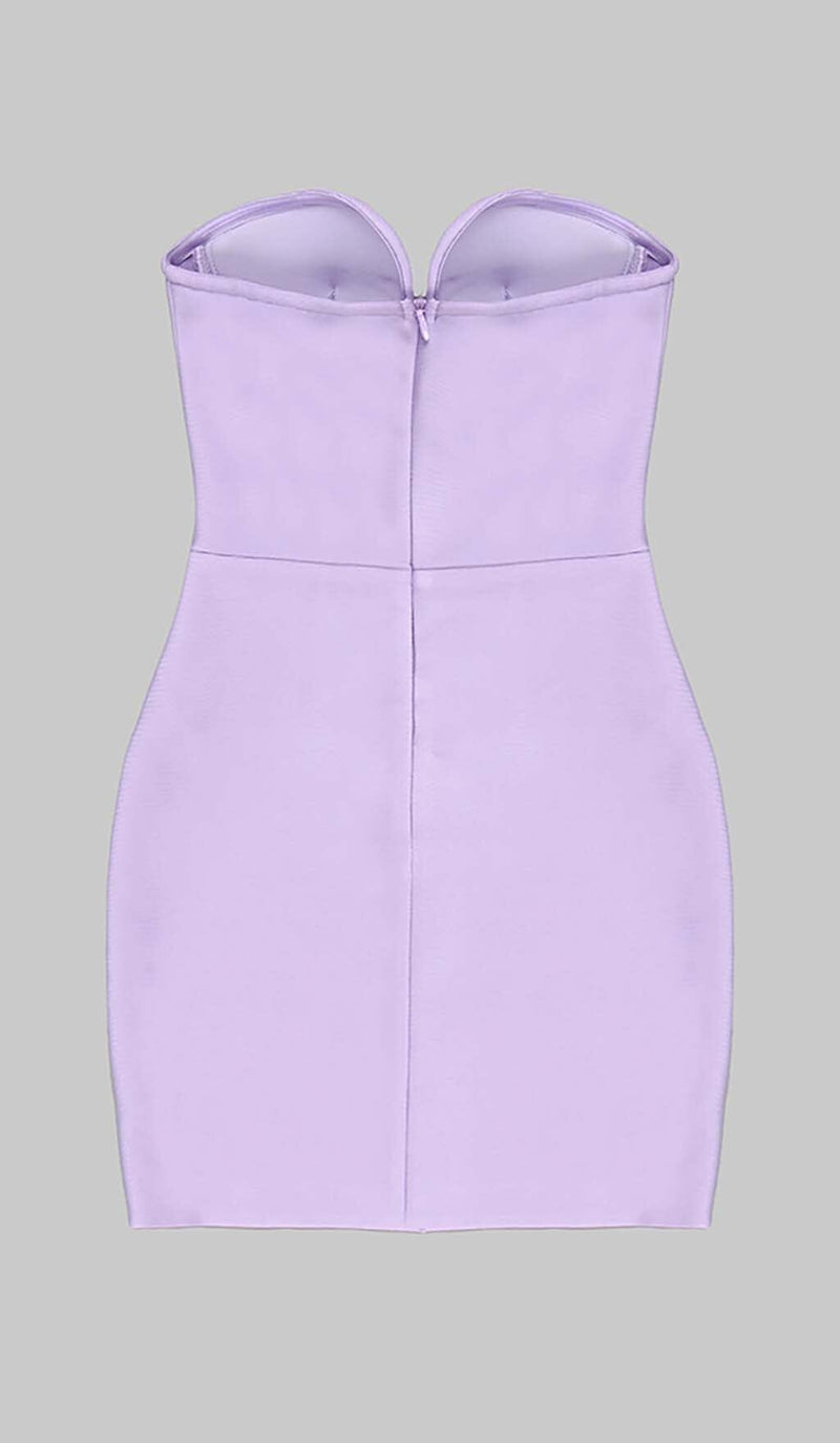 BANDEAU BANDAGE MINI DRESS IN LILAC DRESS STYLE OF CB 