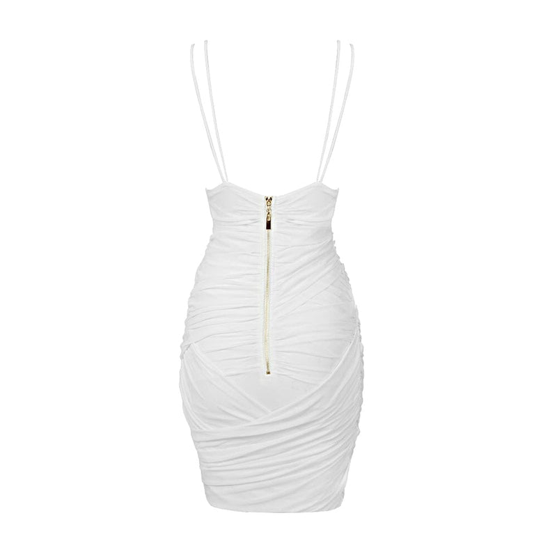 BANDEAU SATIN SUSPENDER MINI DRESS IN WHITE DRESS styleofcb 