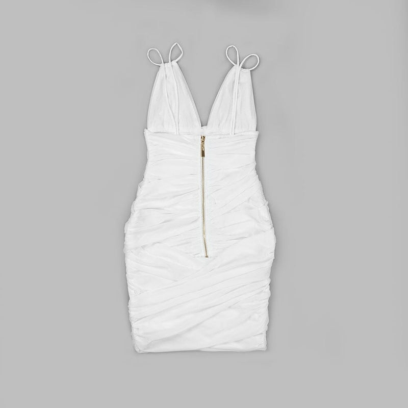 BANDEAU SATIN SUSPENDER MINI DRESS IN WHITE DRESS styleofcb 
