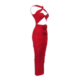 OFF SHOULDER CUT OUT MAXI DRESS IN RED DRESS styleofcb 