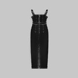 BANDEAU WAIST-TIGHTENING MAXI DRESS IN BLACK DRESS styleofcb 