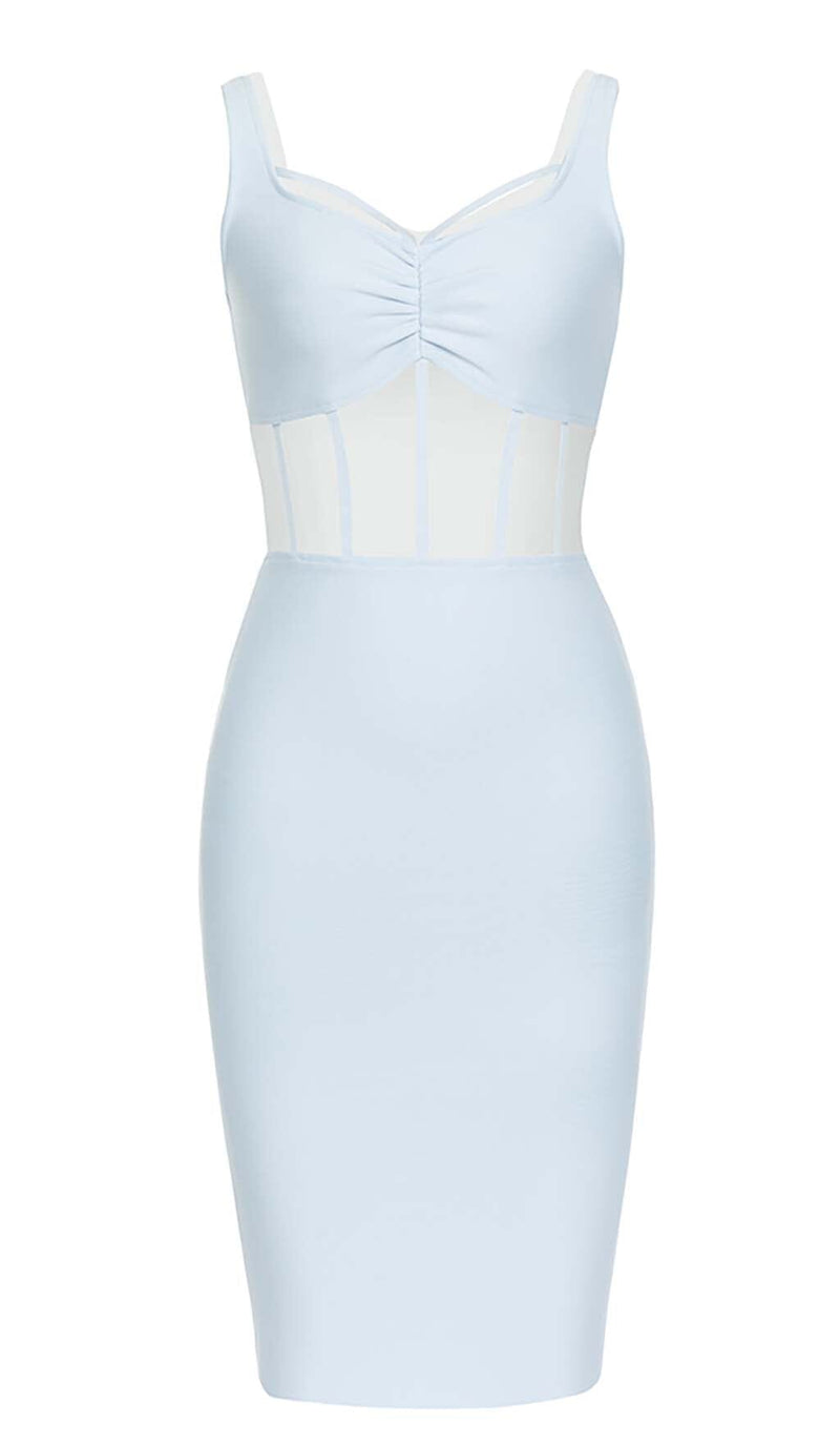 BODYCON CORSET MIDI DRESS IN BLUE DRESS STYLE OF CB 