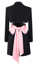 BOW-EMBELLISHED CUTOUT JACKET DRESS IN BLACK DRESS STYLE OF CB 