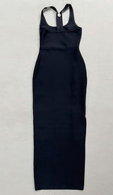 BUCKLE BANDAGE MAXI DRESS IN BLACK DRESS STYLE OF CB 