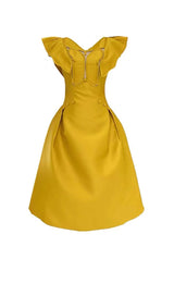 BUTTERFLY SLEEVE MIDI DRESS IN YELLOW DRESS sis label 