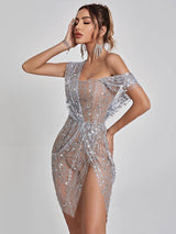 Bailee Split Sequin Mini Dress Dresses styleofcb 