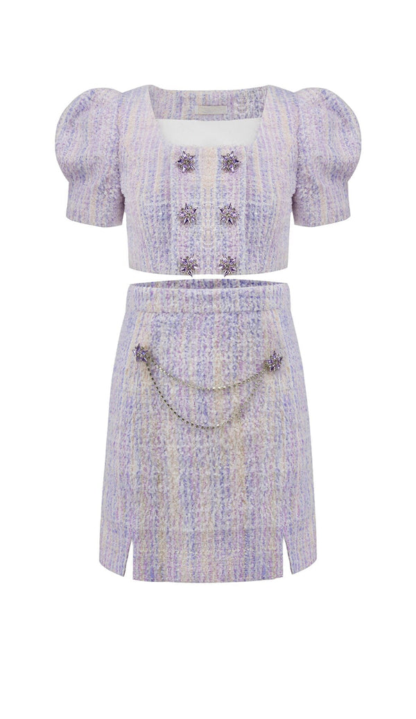 CRYSTAL EMBELLISHED TWO PIECE IN LILAC DRESS STYLE OF CB 
