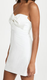 CRYSTAL SATIN MINI DRESS IN WHITE Dresses styleofcb 