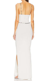 CRYSTAL STRAPPY BANDAGE MAXI DRESS IN WHITE DRESS sis label 