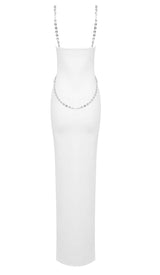 CRYSTAL STRAPPY BANDAGE MAXI DRESS IN WHITE DRESS sis label 