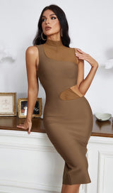 CUT OUT MIDI DRESS IN BROWN Dresses styleofcb 
