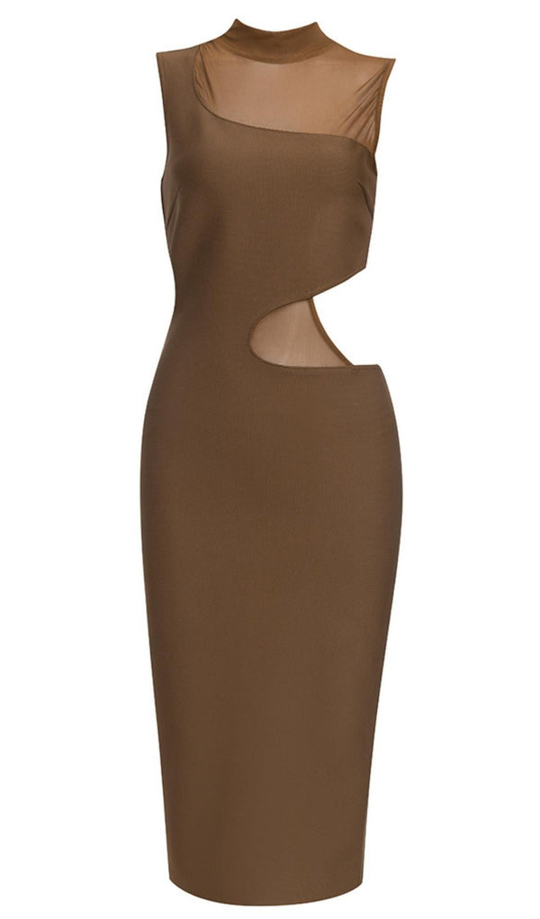 CUT OUT MIDI DRESS IN BROWN Dresses styleofcb 