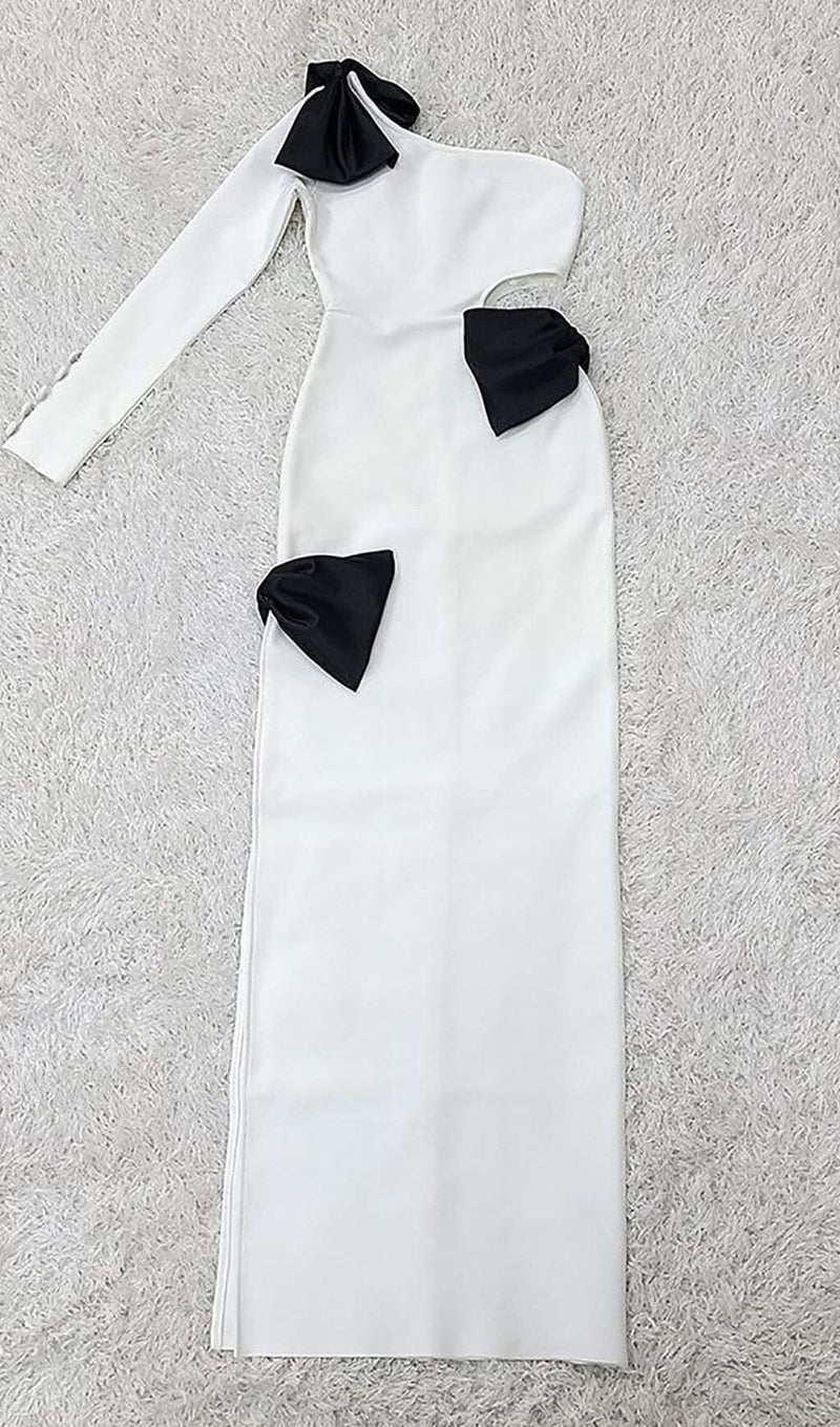 CUT OUT ONE-SHOULDER MAXI DRESS IN WHITE styleofcb 