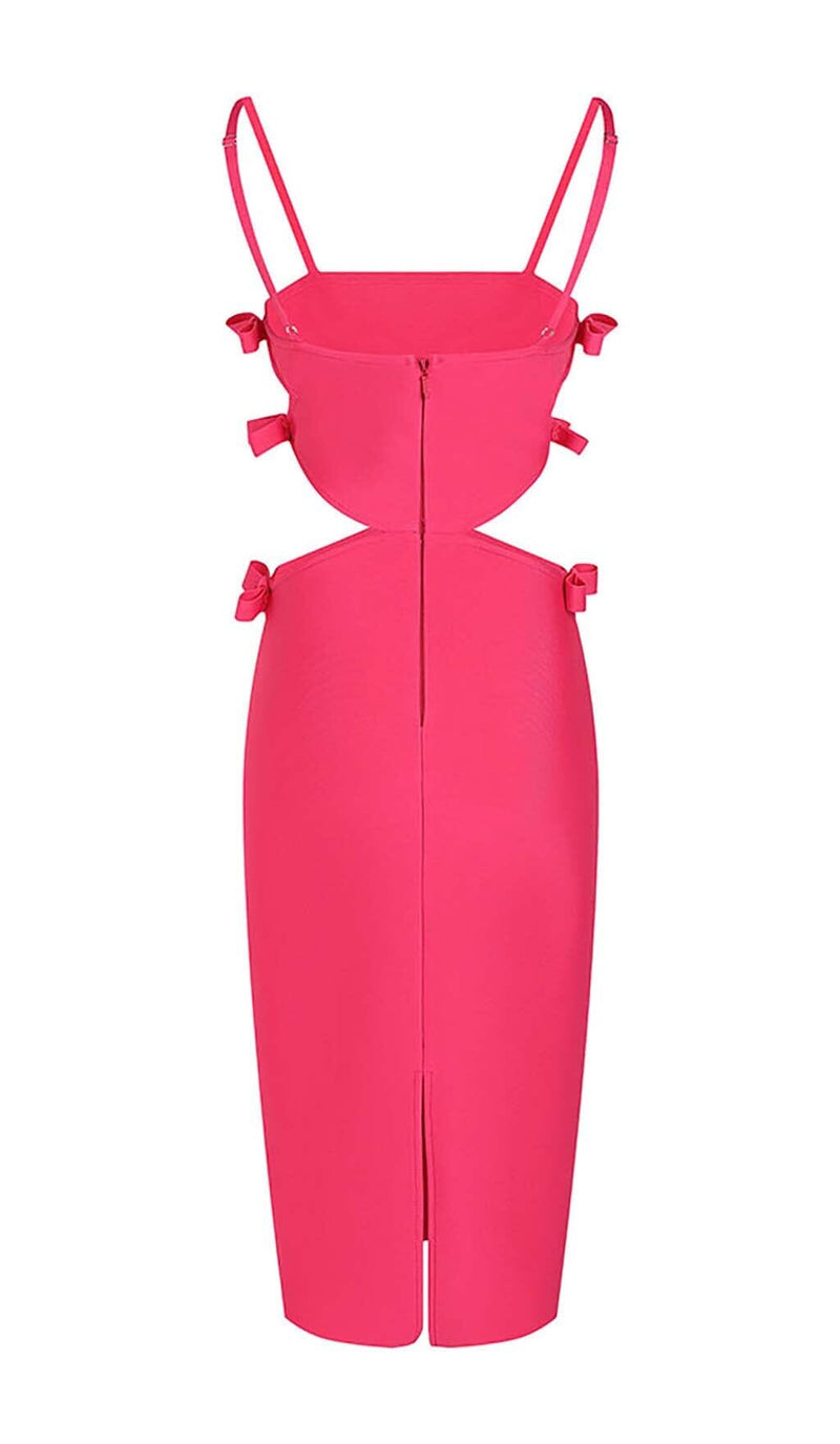 CUT-OUT STRAPPY MIDI DRESS IN PINK DRESS sis label 