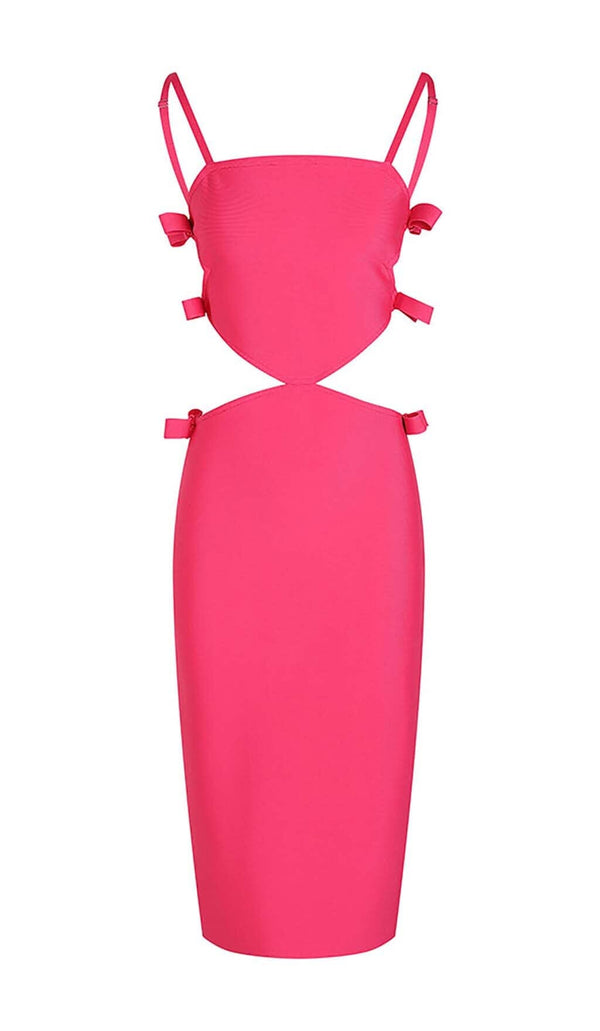 CUT-OUT STRAPPY MIDI DRESS IN PINK DRESS sis label 