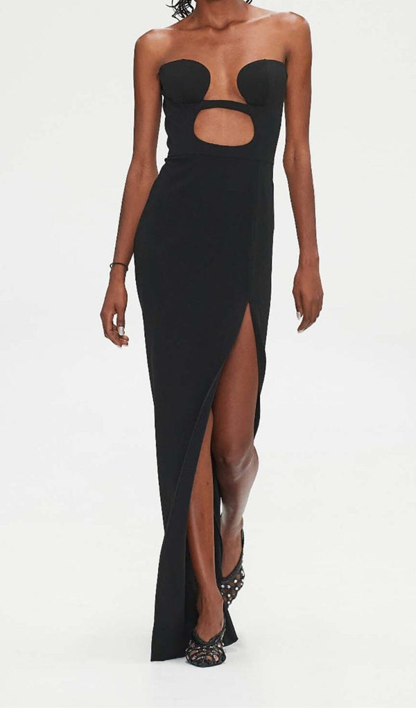 CUT-OUT BODYCON MAXI DRESS IN BLACK DRESS STYLE OF CB 